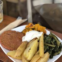 Burger and fresh veggies   at ZEM Bistro in Bologna
