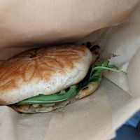 Tigella formaggio veg di patate e rucola at ZEM Bistro in Bologna