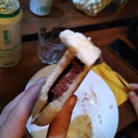 Tigella with beetroot fillet at ZEM Bistro in Bologna