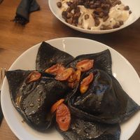 Vegetal charcoal Tortelloni at ZEM Bistro in Bologna
