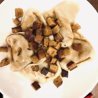 Tortelloni vecchia modena con seitan   at ZEM Bistro in Bologna