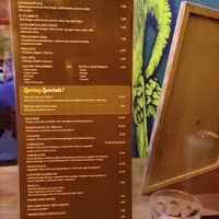 Menu at ZEM Bistro in Bologna