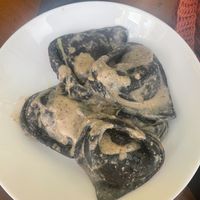 Tortelloni filled with eggplant with almond sage sauce  at ZEM Bistro in Bologna