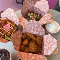 Boneless box, sexy salad and chica & waffles! Sooooo good  at Taste Like Chicken TLC in Amsterdam