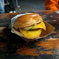Vegan smash double cheeseburger at goldies Smash Burger in Berlin