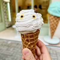 Kuri imo ice-cream with mummy topping  at Tutto in Tokyo