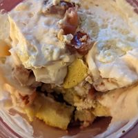 Sumptuous Strawberry shortcake, fresh strawberries in a moist shortcake with luscious coconut cream at Raydiant Vybes in Alameda