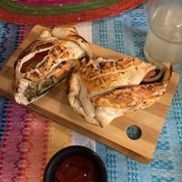 Vegan hambur-calzone delicioso  at Abracadabra Cocina de Corazon  in Mexico City