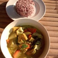 Green curry vegan at Hula Hula Pai Hostel and Restaurant in Pai