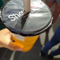 Bubble tea lid with branding at Sharetea in Haymarket