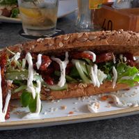 Tempeh sandwich at Lunchroom De Koffiepot in Hardenberg