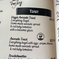 Avocado toast (menu)   at Coffee Therapy & Brunch in Luquillo