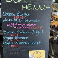 Veggie burger / avocado toast (menu)   at Coffee Therapy & Brunch in Luquillo