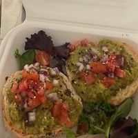 Vegan avocado toast using an everything bagel-delicious!   at Coffee Therapy & Brunch in Luquillo