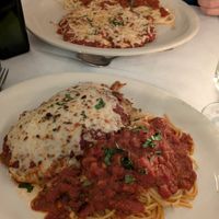 Eggplant (front) and seitan (back) Parmigiano at John's of 12th Street in New York City