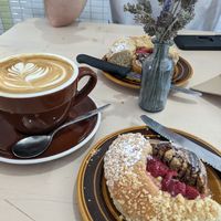 Oat flat white at The Twin in West End