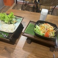 Summer rolls and papaya salad  at Penne in Koh Samui
