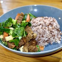Fried mock pork belly stir fried with Chinese kale  at Penne in Koh Samui
