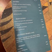 Lunch menu at A Padoca in Porto