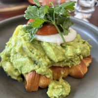 Avocado toast (croissant)  at A Padoca in Porto