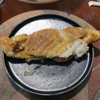 Filled savory croissant at A Padoca in Porto