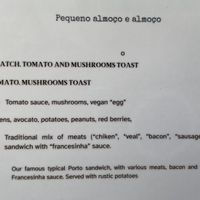 Price list food April 2026  at A Padoca in Porto