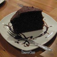 Tosca set dinner dessert: chocolate + lemon cake at Tosca in Kyoto