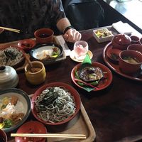 2 x hot soba, plus set C  at Yoshuji in Kyoto