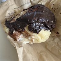 Got a little smooshed in transit but this cream stuffed brioche was so good  at Breads on Oak  in New Orleans