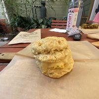 Cheese and tofu scramble biscuitts  at Breads on Oak  in New Orleans