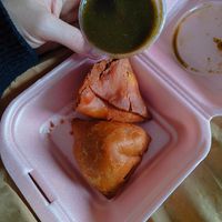 Vegan samosas at Mini India in Dublin