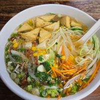 Vegeta'rian bowl with fried tofu at Soupa Saiyan in Orlando