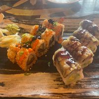 Spicy Kaluna Crunch (my favorite of the 6 rolls I have tried) and the prince roll. at Blue Sushi Sake Grill in Birmingham