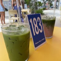 Vanilla and strawberry matcha  at Project Coffee - Rosemary in Sarasota