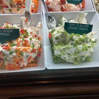 Two of three tofu spreads at Bagel Pub - Chelsea in New York City