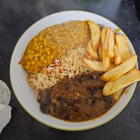 Chips were my own. at Afghan Tasty Corner in Bristol