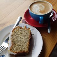 Poppy seed cake with lemon frosting at Kaktus Espressobar in Reykjavik