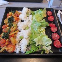 veggies, rice and salad at MO in Wroclaw
