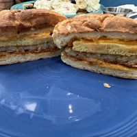 Vegan bacon egg and cheese deluxe  at Smile of the Beyond in Jamaica