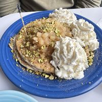 Special: pear pistachio pancakes (vegan)  at Smile of the Beyond in Jamaica