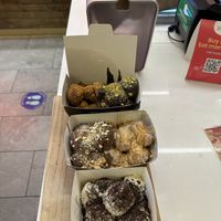 Samples at the payment counter   at Lukumades in Chippendale