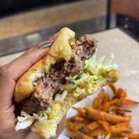 Housemade black bean burger   at Straight Outta Plantz (S.O.P-STL) in St Louis