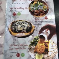 menu (attention, not actually all vegan)  at Lekker Cafe' in Krabi