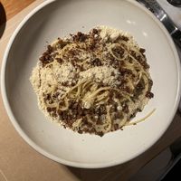 vegan carbonara  at Caracolla Café e Restaurante  in Sao Paulo