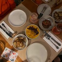 vegan starters (carrot tartar and carrot hummus with caramelized onion)  at Caracolla Café e Restaurante  in Sao Paulo