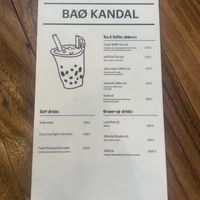 Drink menu   at BAO Kandal in Siem Reap