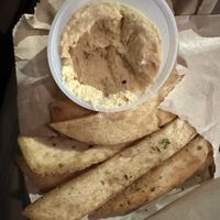 Pita bread with hummus   at Spitz in Frisco