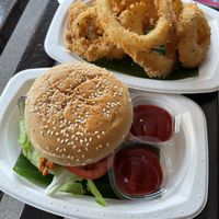 This is a double order of onion rings, only 40B  at May Veggie Home Express - ประสานมิตรพลาซ่า in Bangkok