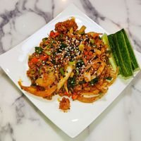 Larb Moo Nam Tok at May Veggie Home Express - ประสานมิตรพลาซ่า in Bangkok