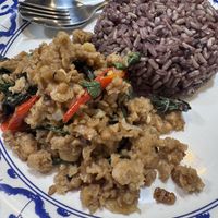Thai basil with. Mince meat   at May Veggie Home Express - ประสานมิตรพลาซ่า in Bangkok